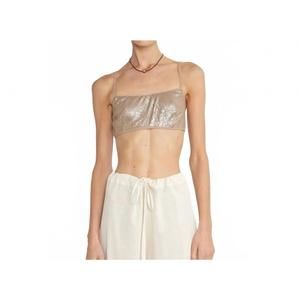 NEW CHAN LUU stella sequin bralette in nude